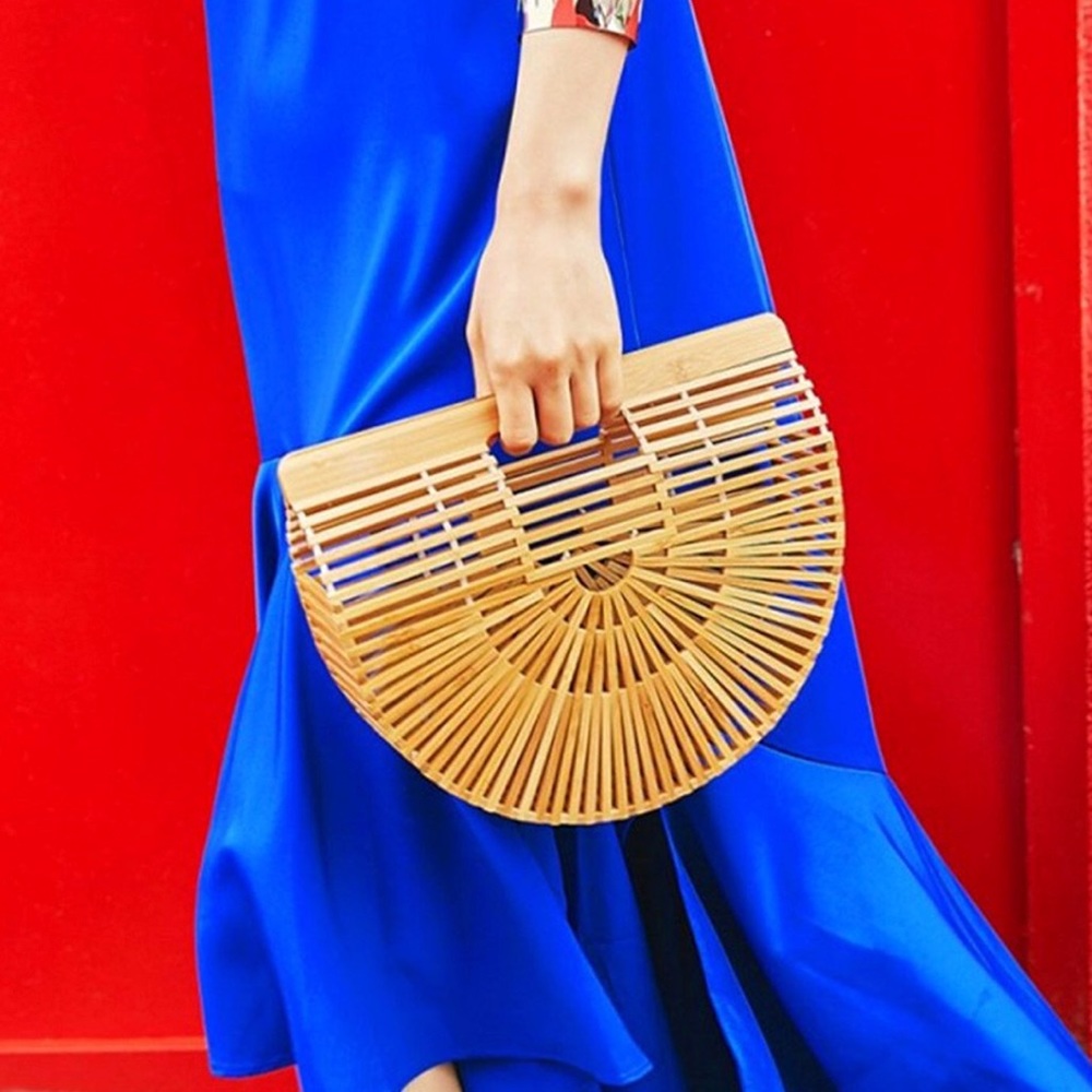 Ark Shaped Bamboo purse NIB